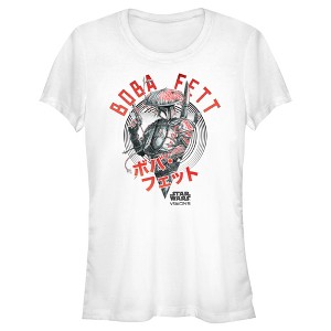Juniors Womens Star Wars: Visions Boba Fett Samurai T-Shirt - 1 of 4
