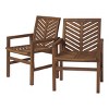 Modern Chevron Design Wood Patio Chairs,Outdoor Recliner Chairs,Sun Loungers,Garden Loungers Set Of 2 -Cuddlewood - 4 of 4