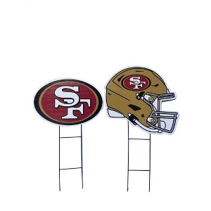 NFL San Francisco 49ers 2pk Logo and Helmet Garden Stake Set - 1 of 1