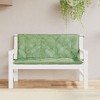 vidaXL Leaf Pattern Garden Bench Cushions 2pcs 47.2"x19.7"x2.8" - Outdoor/Indoor Cushions with Ties - Waterproof Fabric and Soft Hollow Fiber Filling - 2 of 4