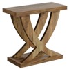 FONTOI 23.6" End Table with Cross Fishtail Support, Narrow Side Table for Living Room, Small Spaces, Easy Assembly, Brown, 11.81"*23.62"*23.62" - 2 of 4