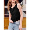 Imily Bela Womens Ribbed Boatneck Tank Top Summer Tight Sleeveless Shirt Chic Style - 3 of 4