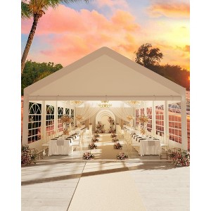 Heavy Duty Party Tent - Commercial Canopy with Removable Sidewalls & Church Windows, for Weddings, Banquets & BBQ Events - 1 of 4