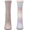 MeMoi Women's 2 Pair Pack Aloe Infused Non-Skid Spa Socks - 2 of 3