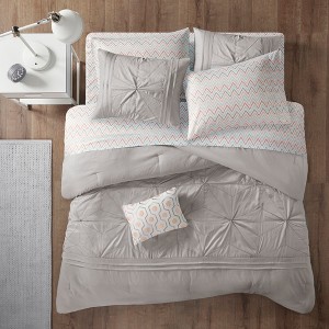 Gray Kara Comforter and Sheet Set (Twin)