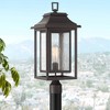 John Timberland Cecile 23 1/4" High Modern Box Lantern Outdoor Post Light Fixture Pole Porch House Weatherproof Brown Bronze Finish Clear Glass Shade - 2 of 4