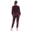 Women's 2-Piece Velour with Faux Leather Stripe - White Mark - 3 of 4