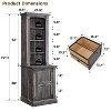 SinCiDo Storage Bookcase,72" Tall Farmhouse Upright Bookcase w/ 4 Layer Open Adjustable Bookshelves &2 Drawers,Adjustable File Rack,Dark Rustic Oak - 3 of 4