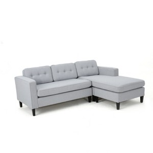 2pc Wilder MidCentury Chaise Sectional Sofa Light Gray - Christopher Knight Home