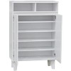 Kings Brand Furniture Elgin Modern 2-Door with Open Shelf Shoe Rack Storage Cabinet, White - 2 of 4