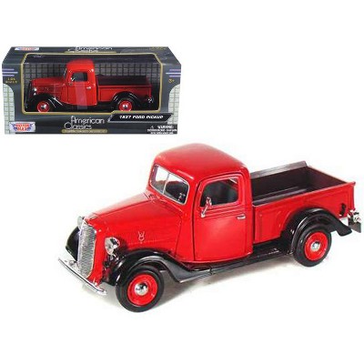 1937 Ford Pickup Truck Red and Black 1/24 Diecast Model Car by Motormax