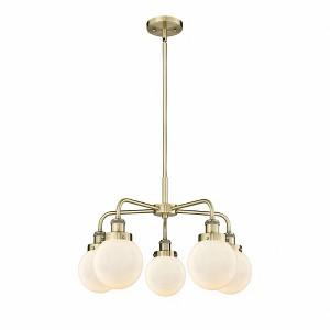 Beacon - 5 Light Stem Hung Chandelier In Art Deco Style-15.13 Inches Tall and 24 Inches Wide - 1 of 1