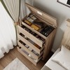 FUFU&GAGA Multi - Drawer Wood Grain Storage Chest with Hidden Compartment - Secure & Stylish Bedroom Organizer Bedside Table - 2 of 4