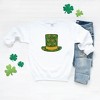 Simply Sage Market Women's Graphic Sweatshirt Shamrock Top Hat - M - White - 3 of 3