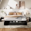 Bed Frame with 3 Large Storage Drawers, Fabric Upholstered Platform Bed, Wooden Slats Support, No Box Spring Needed, Noise Free, Easy Assembly, Grey - 2 of 4
