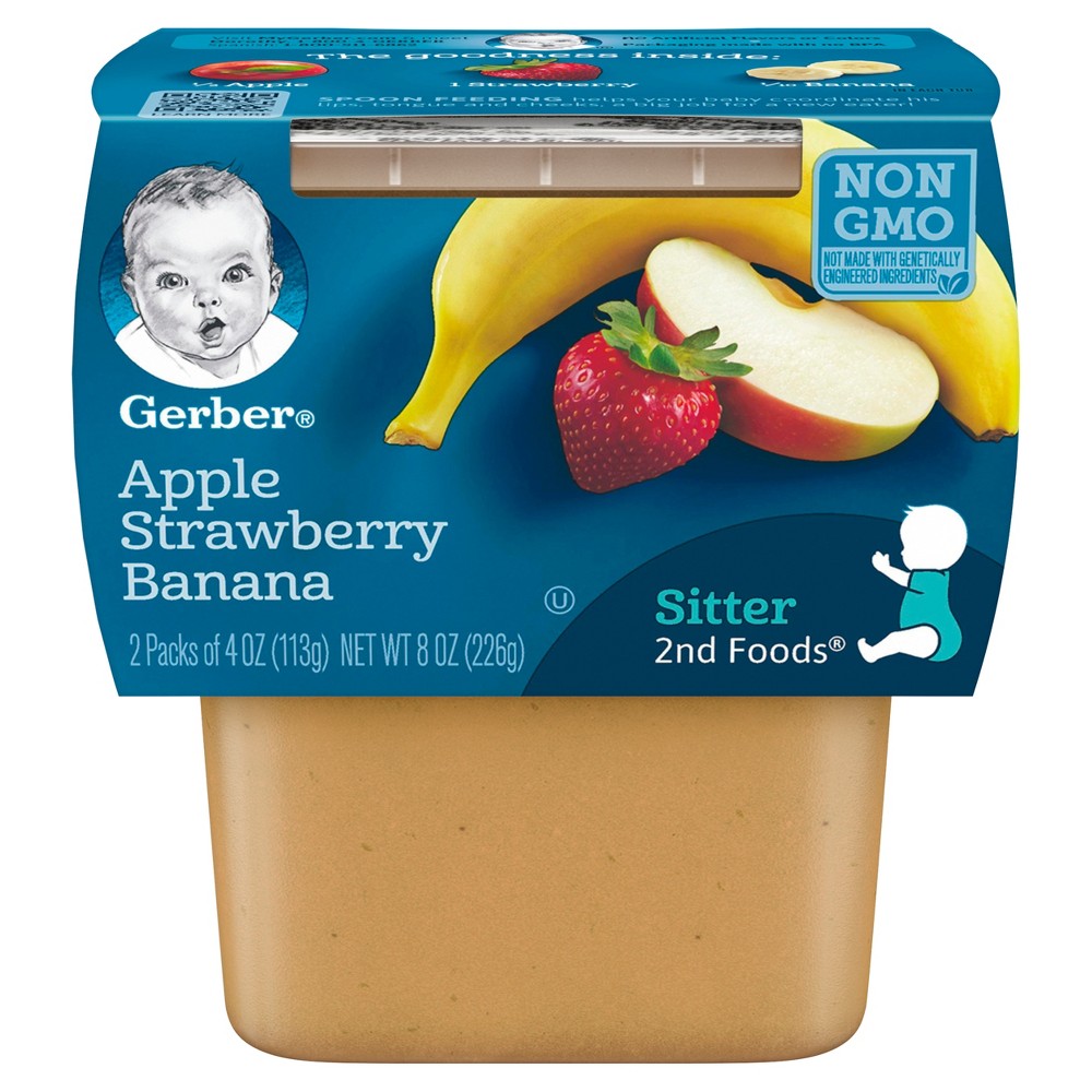 UPC 015000073275 product image for Gerber Baby 2nd Foods Apple Strawberry Banana 3.05 oz 2 ct | upcitemdb.com