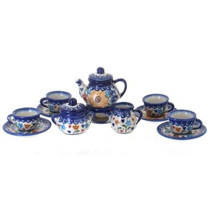 Blue Rose Polish Pottery 68 Vena Miniature Tea Set - 1 of 1