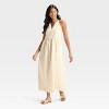 Women's Eyelet Maxi A-Line Dress - Universal Thread™ Cream - 3 of 3