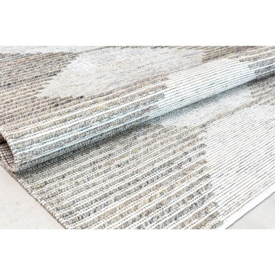 Handmade Geometric Gray Synthetic 5' x 7' Area Rug