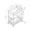 Kitchen Cart with Three Tiers and Four Wine Bottle Rack - 4 of 4