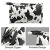 Unique Bargains Makeup Bag Cosmetic Travel Bag Large Makeup Bag Organizer Bag for Women Faux Leather Black White 1 Pcs - 3 of 4