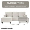 Resenkos 86" L-Shaped Sectional with Ottoman, 3-Seater Linen Sofa with Armrest Organizer, - 3 of 4