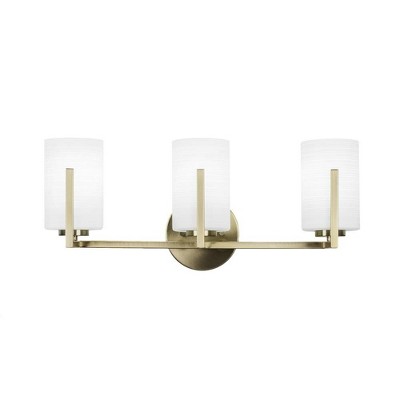 Toltec Lighting Atlas 3 - Light Vanity in  New Aged Brass with 4" White Matrix Shade