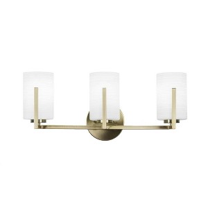 Toltec Lighting Atlas 3 - Light Vanity in  New Aged Brass with 4" White Matrix Shade - 1 of 1
