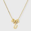 14K Gold Dipped Cubic Zirconia Rondelle Initial Necklace - A New Day™ Gold - 2 of 4