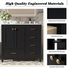 TIRAMISUBEST 36'' Bathroom Vanity with Ceramic Sink, Retro Style Freestanding Cabinet w/ 4 Drawers & 2 Soft Closing Doors - 3 of 4