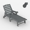 HDPE 5-Position Lounge Chair for Outside, Outdoor HDPE Chaise Loungers with Cup Holder, Resin Pool Lounge Chair with Rolling Wheels - 2 of 4