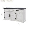 SinCiDo 55" Modern Buffet Cabinet w/3 Doors & 2 Drawers, Storage Sideboard for Dining Room, Coffee Bar, Wine Display - 2 of 4