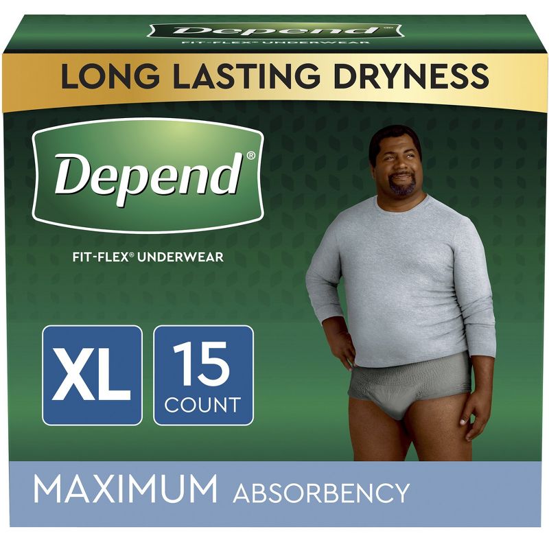 Depend Fit-Flex Incontinence Underwear for Men, Maximum Absorbency, XL, 4 of 7