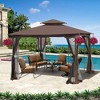 VYNXARIA 10*10 Outdoor Patio Gazebo Canopy Tent With Ventilated Double Roof And Mosquito net(Detachable Mesh Screen On All Sides)£¬Brown - 3 of 4