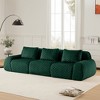 114" Modular Sectional Sofa Flannelette 3-Seater Deep Seat Buckle No Assembly Green - 2 of 4