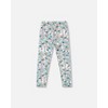 Deux par Deux Girl Organic Cotton Leggings Blue Llama Print - 3 of 4