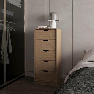 Natural Oak 5-Drawer Dresser for Nurseries and Bedrooms ¨C Modern Space-Saving Storage - 1 of 1