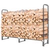 Costway 4FT/5FT/6FT/8FT Firewood Storage Log Rack Heavy Duty Iron Log Holder with Waterproof PVC Cover - 2 of 4
