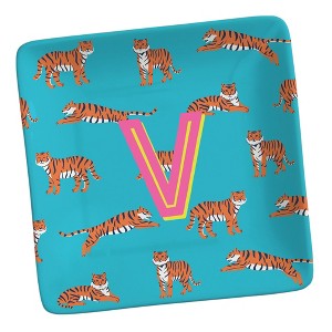 Personalization Mall Animal Print Initial Personalized Ring Dish Tiger - 1 of 2