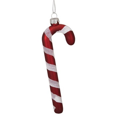 Northlight 4.25" Red and White Glass Candy Cane Christmas Ornament