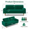 Dyonery 68" Sofa Velvet Loveseat Couch Mid Century Modern Sofa Couch with Solid Wood Legs - 2 of 4