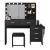 Okak 47" Vanity Desk with Large Mirror, Dressing Table Set with Charging Station, Makeup Vanity with 5 Drawers and Cabinet for Bedroom - 2 of 4