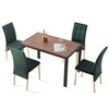 APRILSOUL 5-Piece Dining Set Including  Velvet High Back Golden Color Legs Nordic Dining Chair & Creative Design MDF Dining Table - 2 of 4
