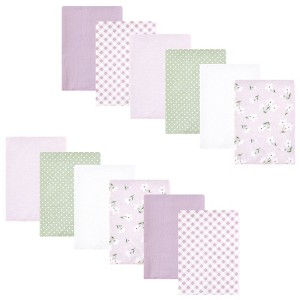 Luvable Friends Hudson Baby Flannel Burp Cloths 12pk Set - 1 of 2