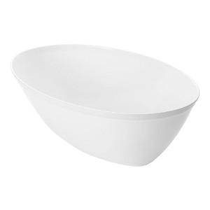 Smarty Had A Party 2 qt. White Oval Plastic Serving Bowls - 24 pcs - 1 of 4