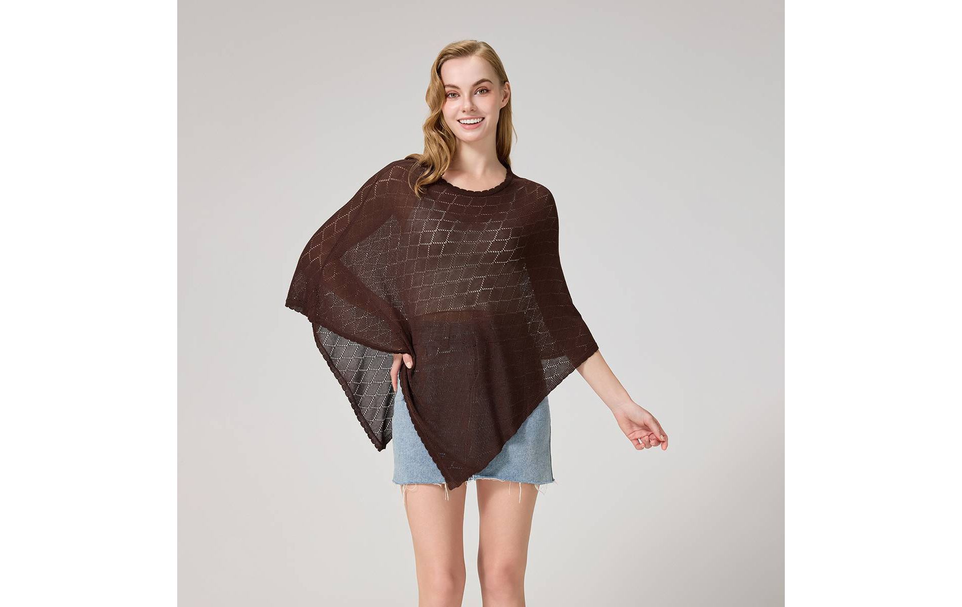 Women's Pointelle Poncho Sweater - Wild Fable™