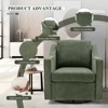 Lirago Green 360 degrees Swivel Accent Chair Upholstered Fabric Leisure Armchair with Lumbar Pillow - 4 of 4