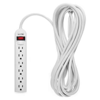 Digital Energy 6-Outlet Surge Protector Power Strip (White, 15-Foot Cord)
