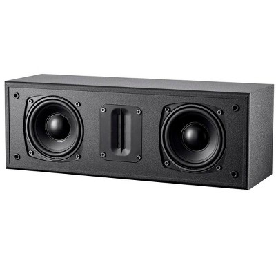 Monoprice MP-C65RT Center Channel Speaker - Black With Dual 4.5 Woofers, Ribbon Tweeter, Compact Design