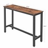 VASAGLE Narrow Bar Table with Sturdy Metal Frame, Easy Assembly, Industrial Design, 15.7 x 47.2 x 39.4 inches, Rustic Brown - 3 of 4
